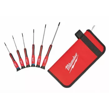 Milwaukee Precision Atsuktuvų Rinkinys, 6 dalių, Phillips PH00/PH0, Plokšti 2.5/3.0/4.0mm, Torx T10, Chromuoti