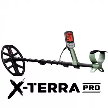 Minelab X-Terra Pro metalo detektorius su V12X rite, IP68 vandeniui atsparus, 6 paieškos režimai, PRO-SWITCH dažniai