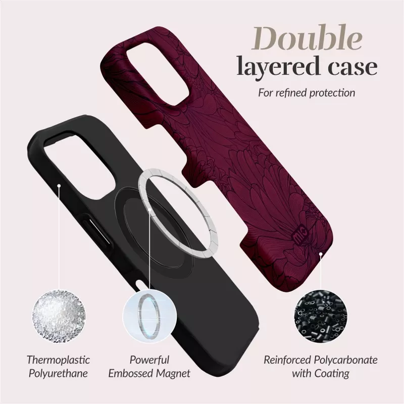 MIO Berry Blooms Magsafe Case Compatible for iPhone 16