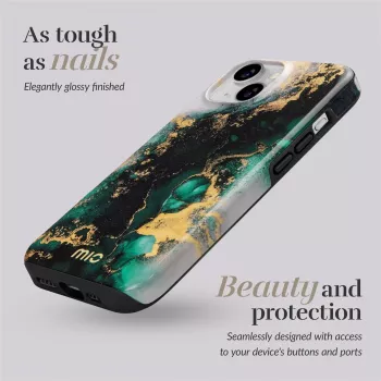 MIO Green Marble Magsafe Compatible Case for iPhone 16 Pro