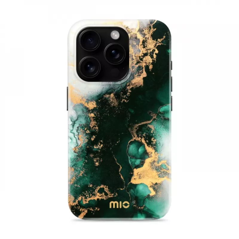 MIO Green Marble Magsafe Compatible Case for iPhone 16 Pro