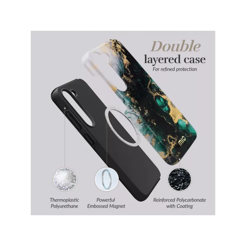 MIO Green Marble Magsafe Compatible Case Samsung S25 Plus 5G