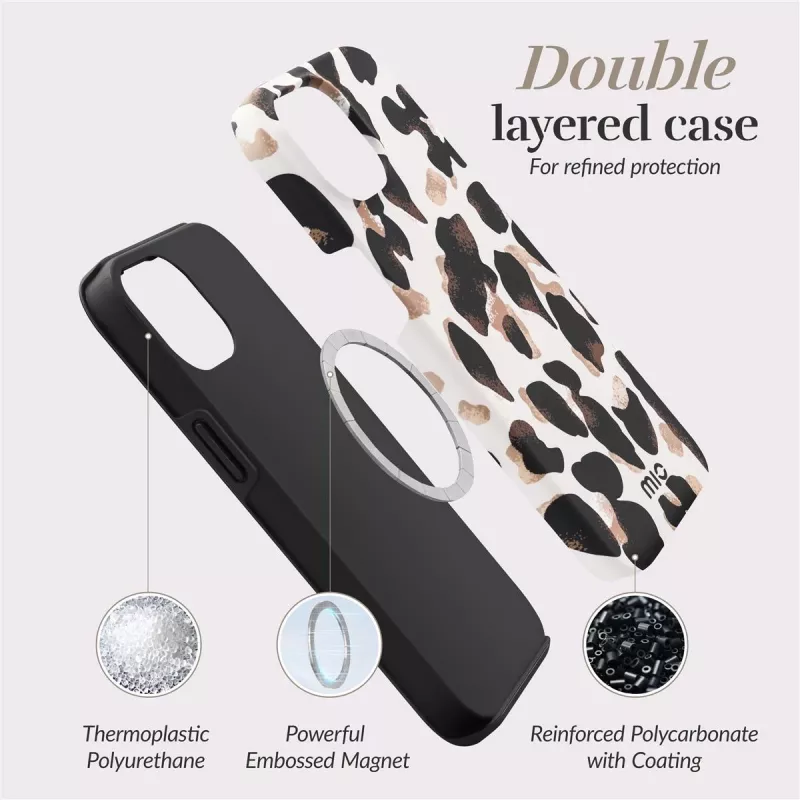 MIO Leopard Magsafe Compatible Case, skirta iPhone 16