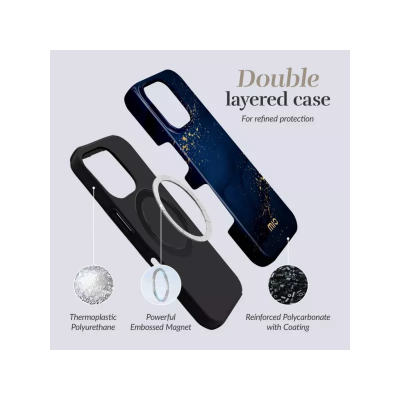 MIO Midnight Sparkle Magsafe Dėklas, Suderinamas su iPhone 17 Pro