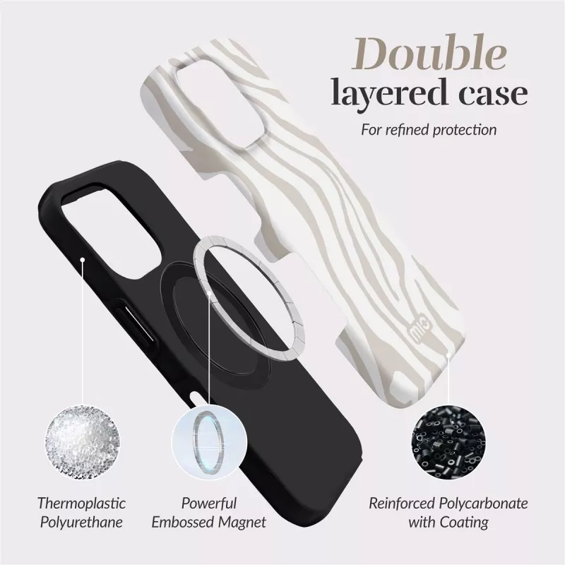 MIO Sandy Zebra Magsafe Case Compatible for iPhone 16