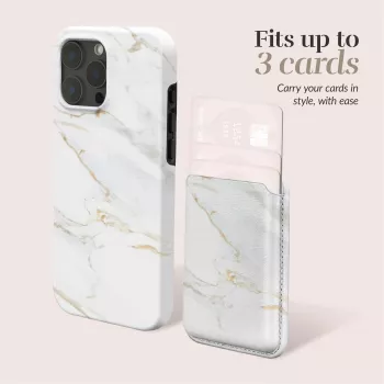 MIO White Marble Magsafe Case Compatible Card Holder