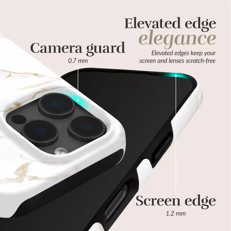 MIO White Marble Magsafe Case Compatible for iPhone 16 Plus