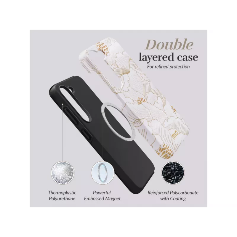 MIO White Roses Magsafe Compatible Case Samsung S24 5G