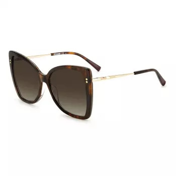 MISSONI Moteriški Akiniai nuo Saulės MIS0083S086 – Drugelio Formos Acetato Rėmelis, Gradientiniai Rudi Lęšiai, 58 mm