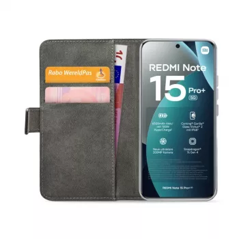 Mobilize Classic Gelly Wallet Book Case, skirta Xiaomi Redmi Note 15 Pro+ 5G, juoda
