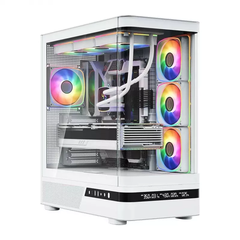 MODECOM Volcano AQ200 ARGB baltas Midi Tower korpusas