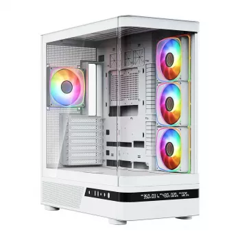 MODECOM Volcano AQ200 ARGB baltas Midi Tower korpusas