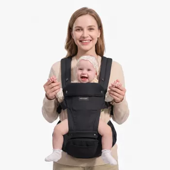 Momcozy Baby Carrier with Hip Seat Black