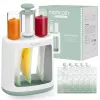 MOMCOZY kūdikių maisto gaminimo prietaisas 5-in-1, garinimas, smulkinimas, tyrės, atšildymas, pašildymas, 600ml Tritan indas, 200ml vandens bakelis, jutiklinis LCD, be BPA, 300W kaitinimas, 120W smulkinimas, 120V