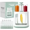 MOMCOZY kūdikių maisto gaminimo prietaisas 5-in-1, garinimas, smulkinimas, tyrės, atšildymas, pašildymas, 600ml Tritan indas, 200ml vandens bakelis, jutiklinis LCD, be BPA, 300W kaitinimas, 120W smulkinimas, 120V