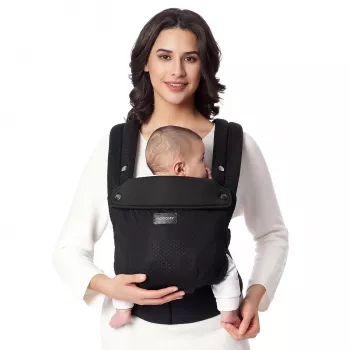 MOMCOZY BC001 Nešiojimo Krepšys Kūdikiams Nuo Naujagimio Iki Mažylio Oro Tinklelis Juodas