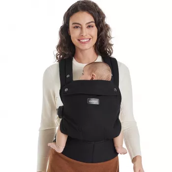 Momcozy BC001 Minkštas struktūrinis nešyklė su nuimama klubine sėdyne, Juoda, 0-36 mėn., 3.5-20 kg