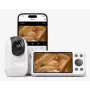 Momcozy BM016-WH12BA-A 5 inch 720p HD vaizdo kūdikio monitorius su Pan-Tilt-Zoom, dvipusiu pokalbiu, temperatūros jutikliu, lopšinėmis ir VOX režimu – baltas