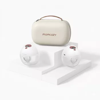 Momcozy M5 Smart Wearable Breast Pump – Shell Breast Pump, App Control, Wireless, Double, Red