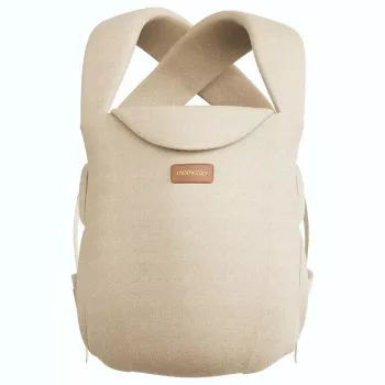 Momcozy WeeSnug Newborn Carrier Cotton Khaki (CB002) – ergonomiškas minkštas nešyklė kūdikiams 0-12 mėn.