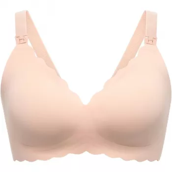 Momcozy YN46 Besiūlė palaikomoji žiedinė maitinimo liemenėlė su push-up efektu, gėlių raštu, odos spalvos, L dydis