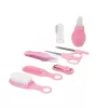 MOMINI Baby Care Kit Pinky – 10 dalių naujagimio priežiūros rinkinys su kelioniniu dėklu