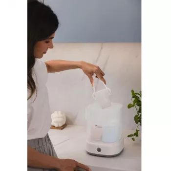 Momini Bottle Steriliser QuickSteam - Elektrinis garinis sterilizatorius 6 kūdikio buteliukams, 8 minučių ciklas, automatinis išsijungimas, be BPA