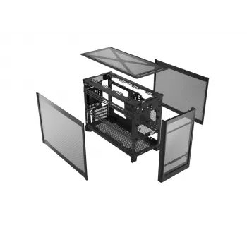 Montech TEN (B) Mini bokštelio kompiuterio korpusas, grūdintas stiklas, juodas, Micro-ATX/Mini-ITX