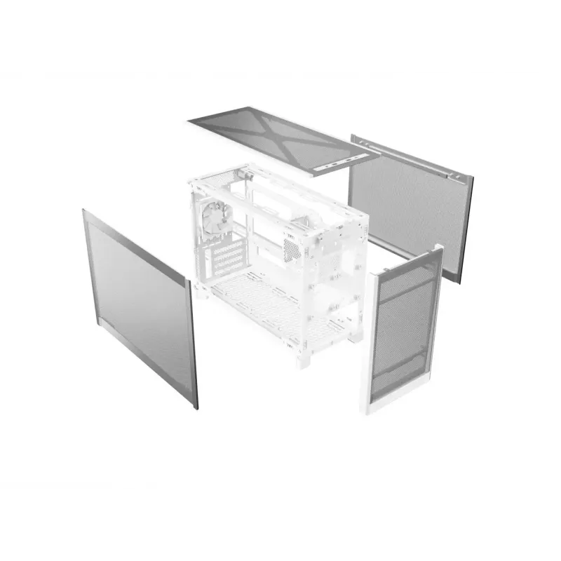 MONTECH TEN (W) mini bokšto korpusas baltas - Micro ATX / Mini-ITX, grūdintas stiklas, ARGB