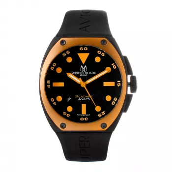 Montres de Luxe vyriškas automatinis laikrodis 09SA-BK-1002 48mm juodu ciferblatu ir odiniu dirželiu
