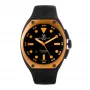 Montres de Luxe vyriškas automatinis laikrodis 09SA-BK-1002 48mm juodu ciferblatu ir odiniu dirželiu