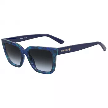 MOSCHINO LOVE Moteriški Akiniai nuo Saulės MOL087-S-PJP Kačių Akys Acetato Rėmelis Pilki Gradientiniai Stiklai 55/17/140 mm