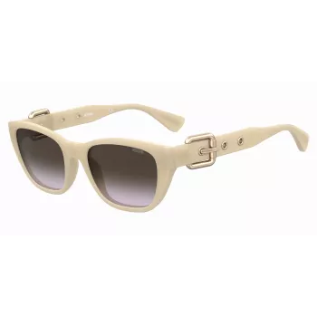 MOSCHINO MOS130-S-SZJ Moteriški akiniai nuo saulės Havana Acetato Kvadratinis Rėmas Rudi Gradientiniai Lęšiai 55mm
