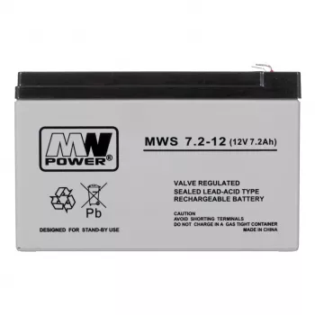 MPL Power Elektro MWS 7.2-12 UPS akumuliatorius Švino rūgšties VRLA AGM 7.2Ah 12V