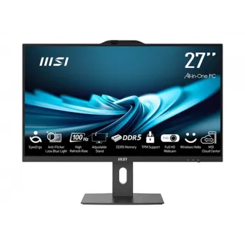 MSI PRO AP272P 14M-496EU 27 colių All-in-One kompiuteris - Intel Core i5-14400, 16GB RAM, 512GB SSD, Windows 11 Pro, juodas