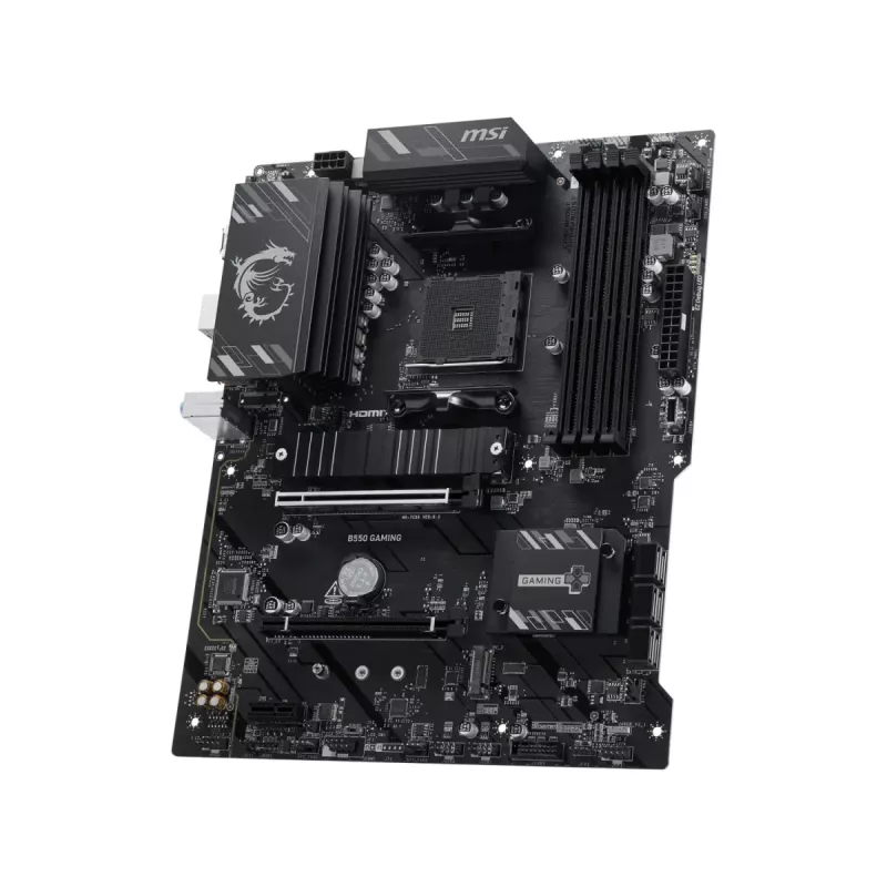 MSI B550 GAMING pagrindinė plokštė - AMD B550 mikroschemų rinkinys, AM4 lizdas, ATX, DDR4, HDMI/DP