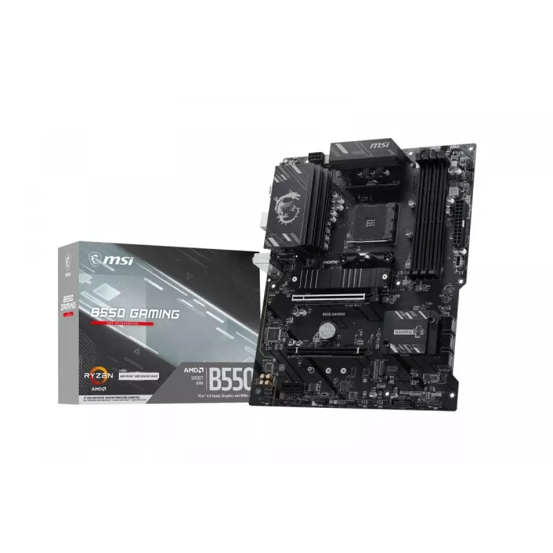 MSI B550 GAMING pagrindinė plokštė - AMD B550 mikroschemų rinkinys, AM4 lizdas, ATX, DDR4, HDMI/DP