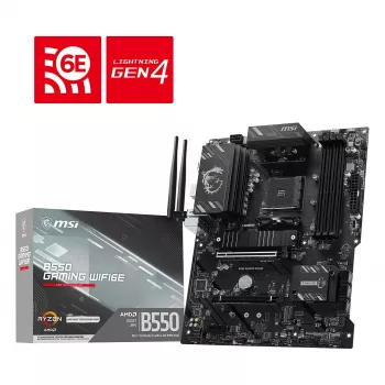 MSI B550 GAMING WIFI6E pagrindinė plokštė – AMD B550, Socket AM4, ATX, DDR4, Wi-Fi 6E