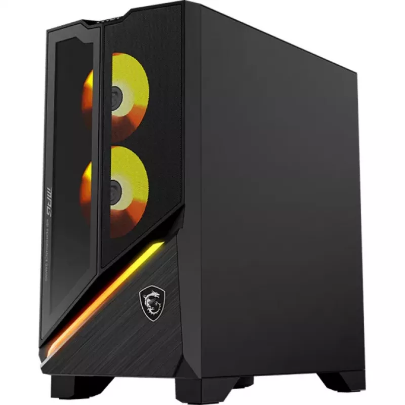 MSI MPG Infinite Z3 9NVPR7-883AT žaidimų stalinis kompiuteris, AMD Ryzen 7 9700X, 32GB RAM, 1TB SSD, RTX 5070, Windows 11 Home, juodas/permatomas
