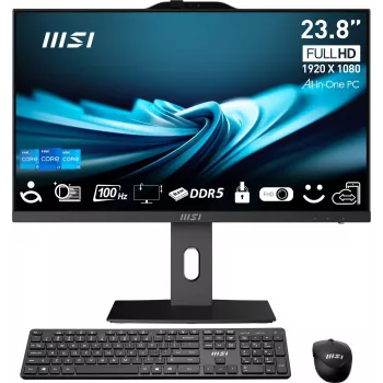 MSI PRO AP242P 14M-1096XEU 23,8 colio All-in-One kompiuteris - Intel Core i7-14700, 16GB, 1TB SSD, Wi-Fi 6E, be OS, juodas