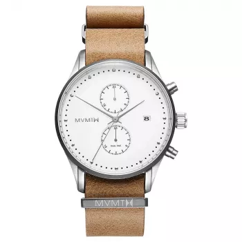 MVMT Women's Watch D-MV01-WT (42mm) - White Dial, White Leather Strap