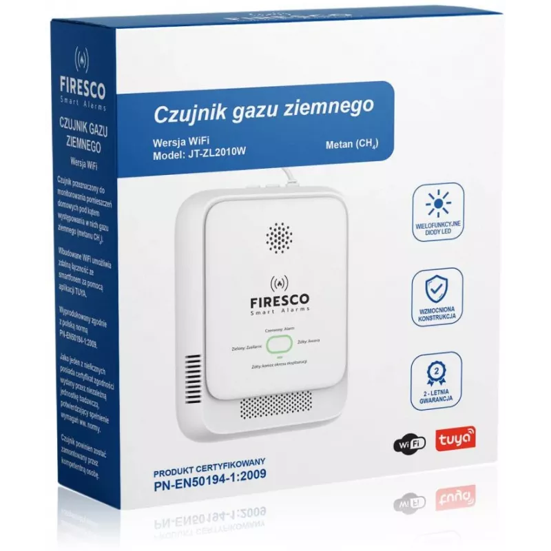 Dujų jutiklis Firesco JT-ZL2010W WiFi Tuya Smart Life