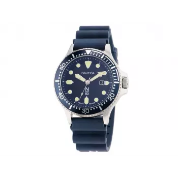Nautica Coral Bay Vyriškas Nardymo Laikrodis NAPCBS304 43mm Mėlyna Silikoninė Juosta