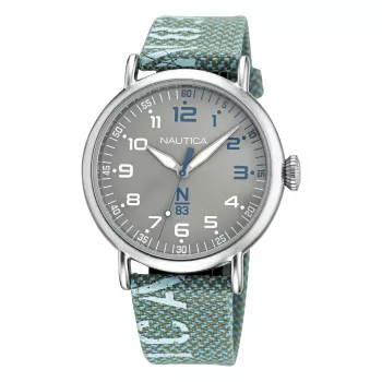 Nautica vyriškas laikrodis NAPLSF019 analoginis kvarcinis nerūdijančio plieno 40 mm mėlynu ciferblatu