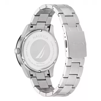 NAUTICA Vyriškas laikrodis NAPPBF201 Kvarcinis Analoginis su Mėlynu Ciferblatu ir Mėlynu Silikoniniu Dirželiu, 42mm