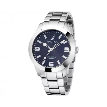 NAUTICA Vyriškas laikrodis NAPPBF201 Kvarcinis Analoginis su Mėlynu Ciferblatu ir Mėlynu Silikoniniu Dirželiu, 42mm