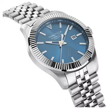 Nautica Men's NAPPBS248 Analog Quartz Watch 43mm Black Dial Silicone Strap