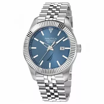Nautica Men's NAPPBS248 Analog Quartz Watch 43mm Black Dial Silicone Strap