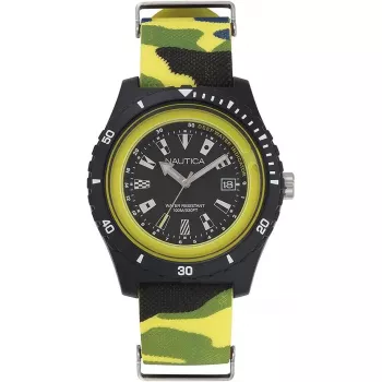 NAUTICA Vyrų NAPSRF007 Nardymo Įkvėptas Kvarcinis Laikrodis, Mėlynas Ciferblatas, Mėlynas Silikoninis Dirželis, 46mm