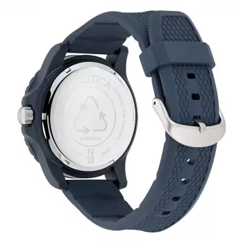 Nautica Vyriškas Kvarcinis Chronografo Laikrodis NAPFWS302 45mm Mėlynas Ciferblatas Silikoninis Dirželis
